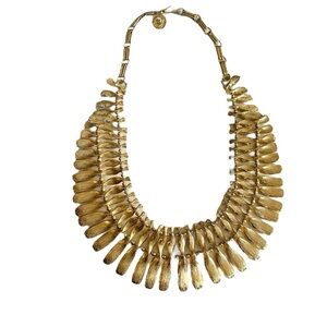 Vintage Lisner Goldtone Egyptian Revival Chunky Adjustable Necklace 60s